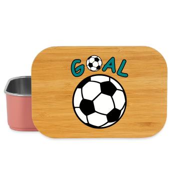 Football avec lettrage Goal - Boîte à goûter - rose clair - Devant