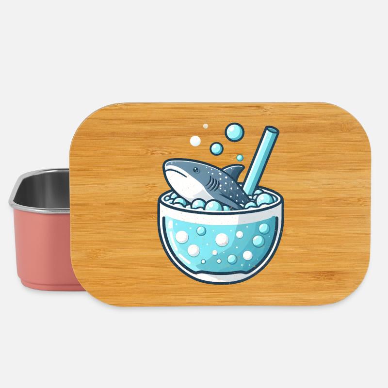 Whale Shark in a Bubble Tea Mug - Lunch Box - light pink