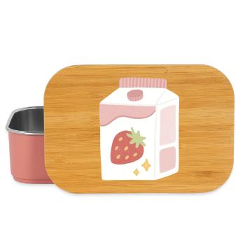 Strawberry Milk Box Illustration - Lunch Box - light pink - Front