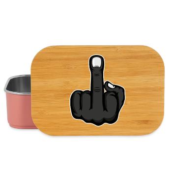 Middle Finger Stinky Finger Design Black - Lunch Box - light pink - Front