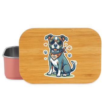 Pitbull cool en lunettes de soleil - Pitbull Love Dog mignon - Boîte à goûter - rose clair - Devant