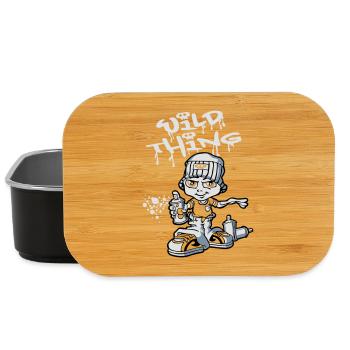 Graffiti boy and spray paint - Boîte à goûter - noir - Devant