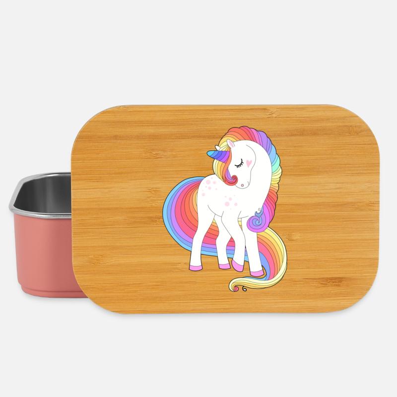 Verzaubertes Regenbogenmähnen-Einhorn - Lunch Box - Hellrosa