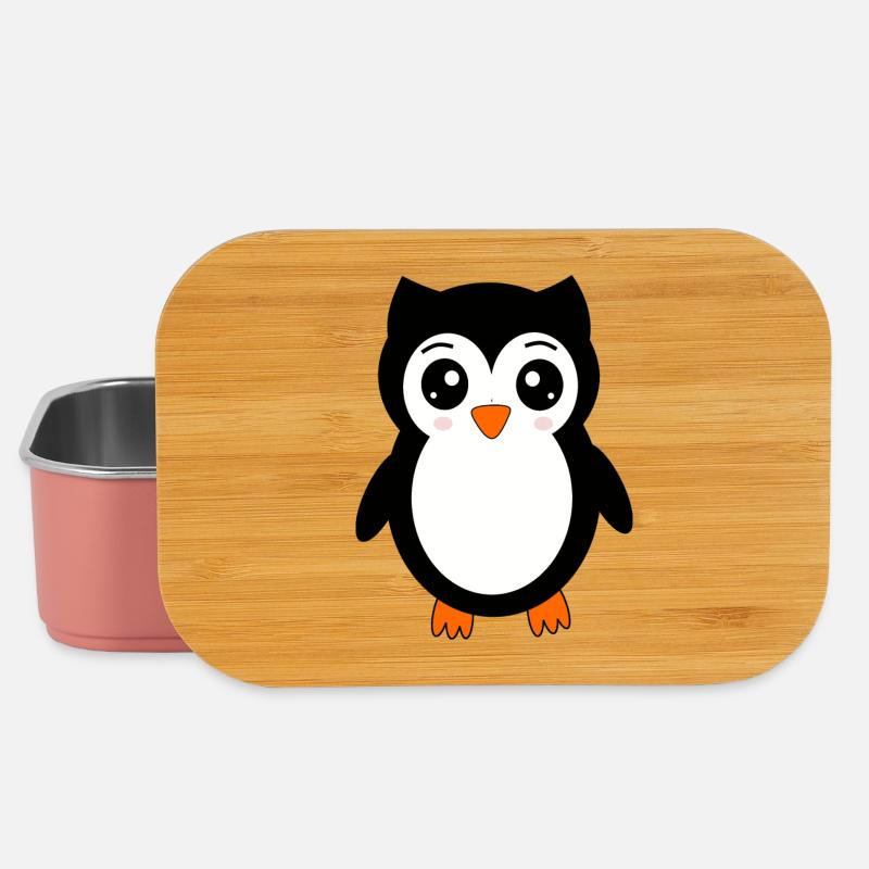 Eule schwarz Vogel Vögelchen Tiere Geschenk - Lunch Box - Hellrosa