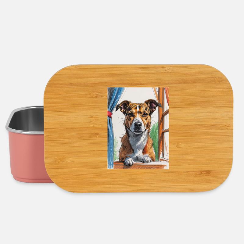 Dog from the Arty Window - Lunch Box - light pink