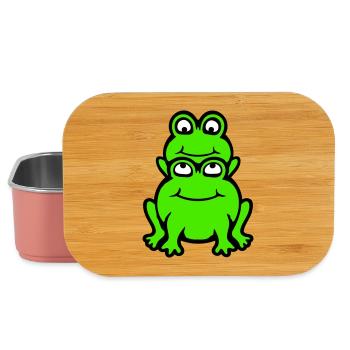 Frosch Kind Familie Papa Mama Huckepack Vatertag - Lunch Box - Hellrosa - Vorne
