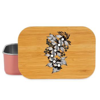 Black and White Flower Spiral - Lunch Box - light pink - Front