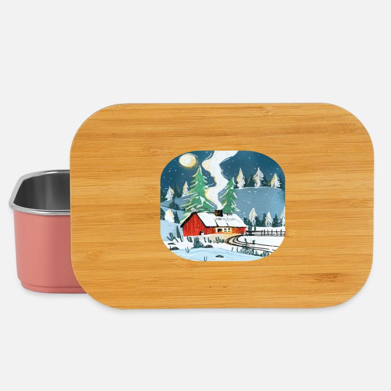 Winterlandschaft - Lunch Box - Hellrosa