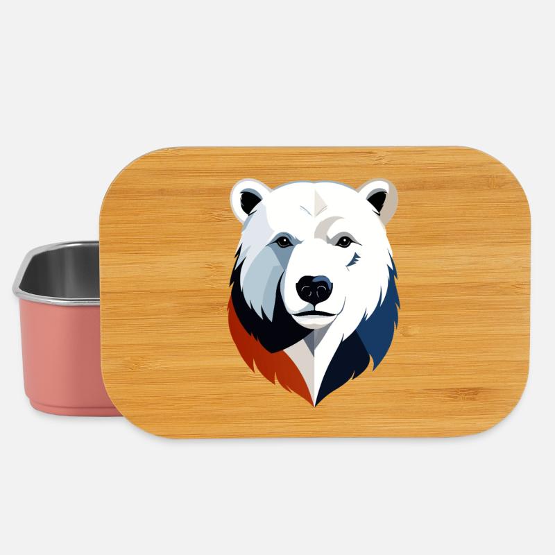 Geometric Polar Bear Color Split - Lunch Box - light pink
