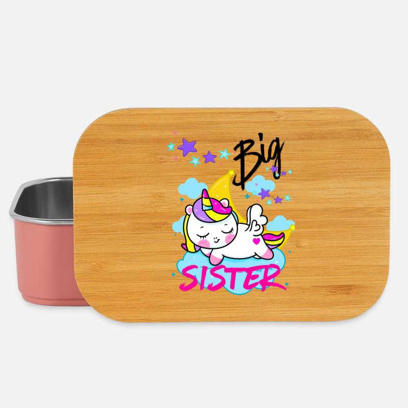 Magical Big Sister Sleeping Unicorn - Lunch Box - light pink