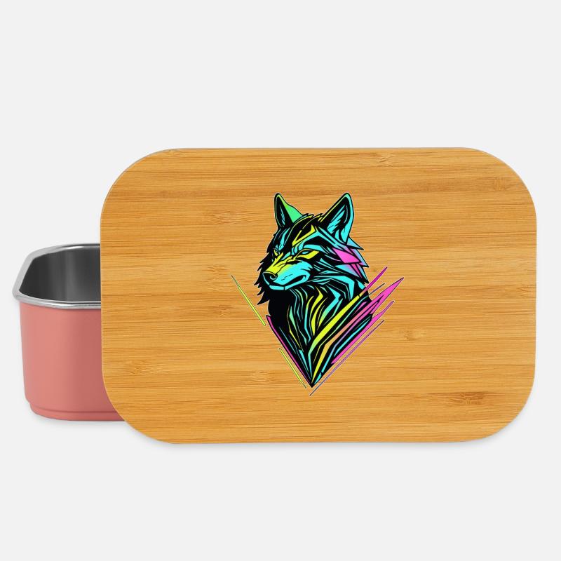 Neon Wolf – Cyber Spirit - Boîte à goûter - rose clair