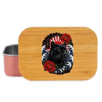 Schwarzer Panther im japanischen Irezumi Stil - Lunch Box - Hellrosa - Vorne