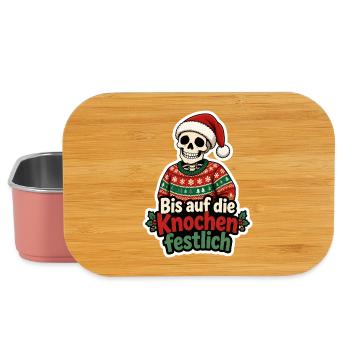 Bis auf die Knochen festlich Skelett Weihnachten - Lunch Box - Hellrosa - Vorne