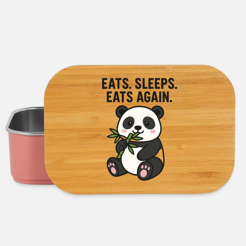 Panda mignon avec de l’humour mangeur de bambou - Boîte à goûter - rose clair