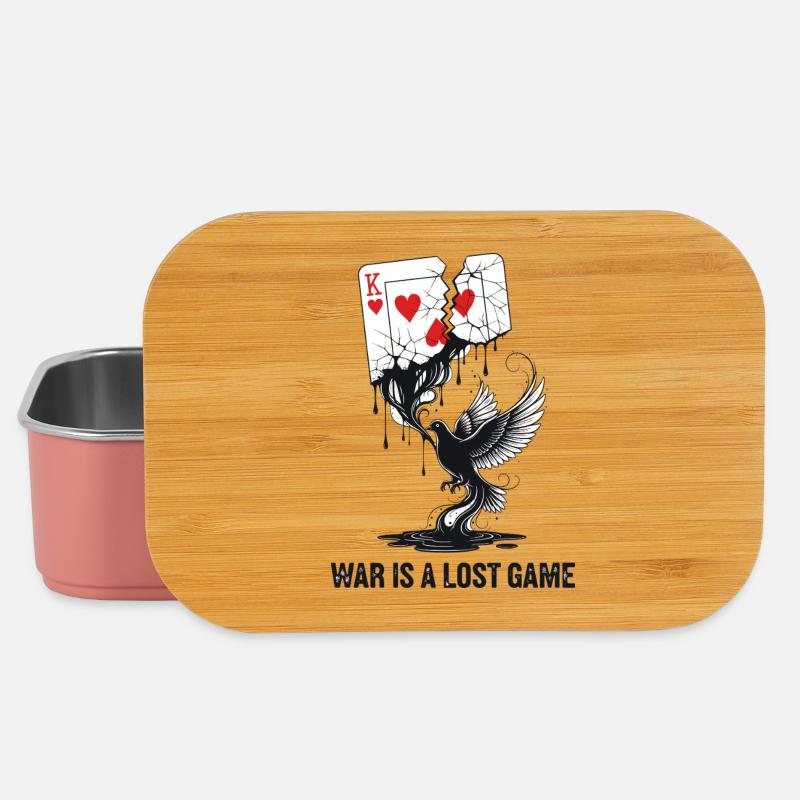 War Is A Lost Game Anti-War Statement - Lunch Box - light pink