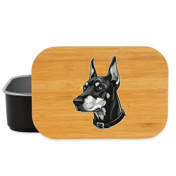 Elegant Doberman Portrait - Lunch Box - black - Front