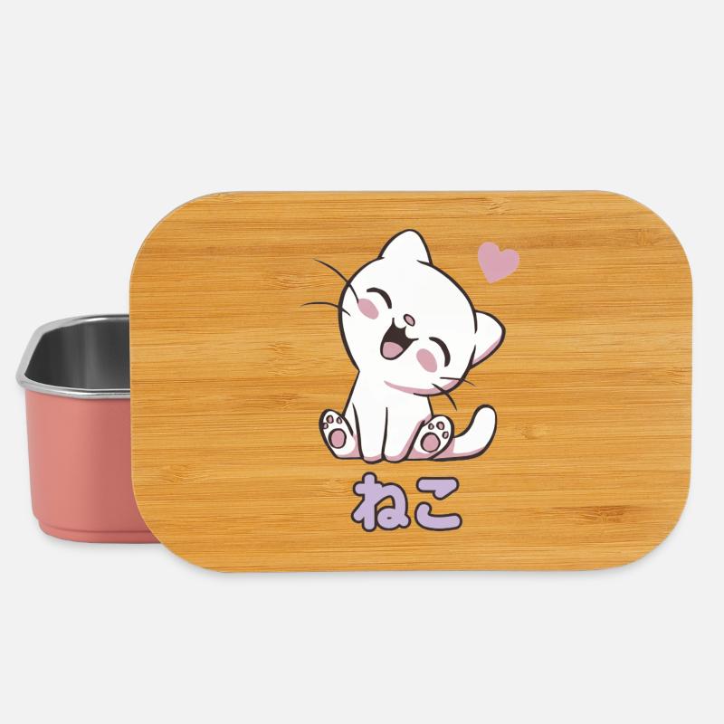 Cœurs de chat câlins Neko - Boîte à goûter - rose clair