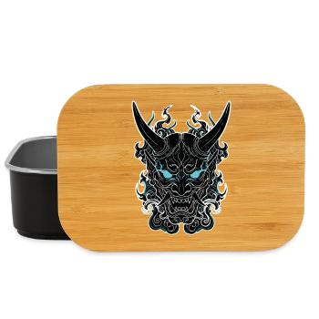 Masque Oni Cyberpunk Portrait Bleu - Boîte à goûter - noir - Devant