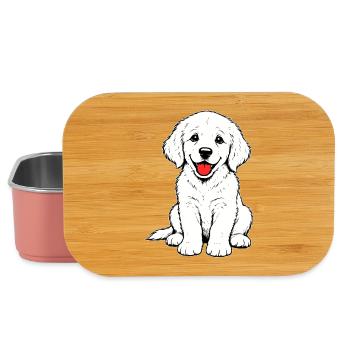 Golden_Retriever_Welpen_sitzend_weiss - Lunch Box - light pink - Front