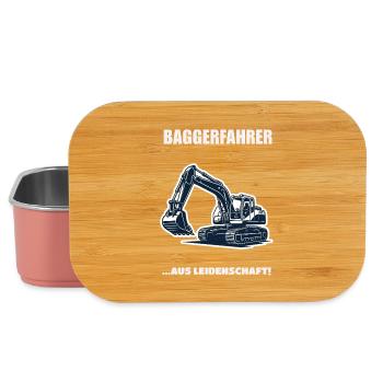 Baggerfahrer Aus Leidenschaft Baustelle Geschenk - Lunch Box - Hellrosa - Vorne