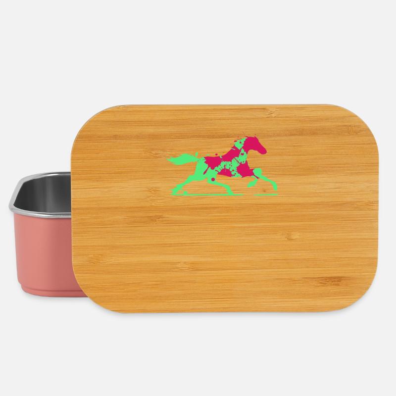 Buntes Pferd - Lunch Box - Hellrosa