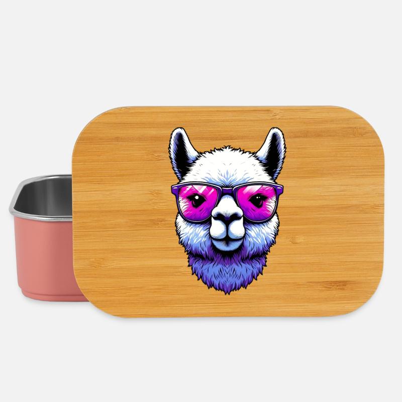 Alpaka mit Sonnenbrille - Lunch Box - Hellrosa