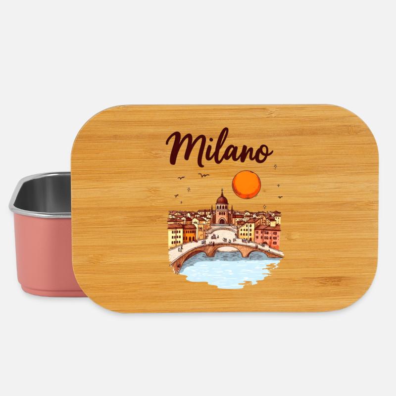 Milan Skyline – la métropole italienne de la mode et du design - Boîte à goûter - rose clair