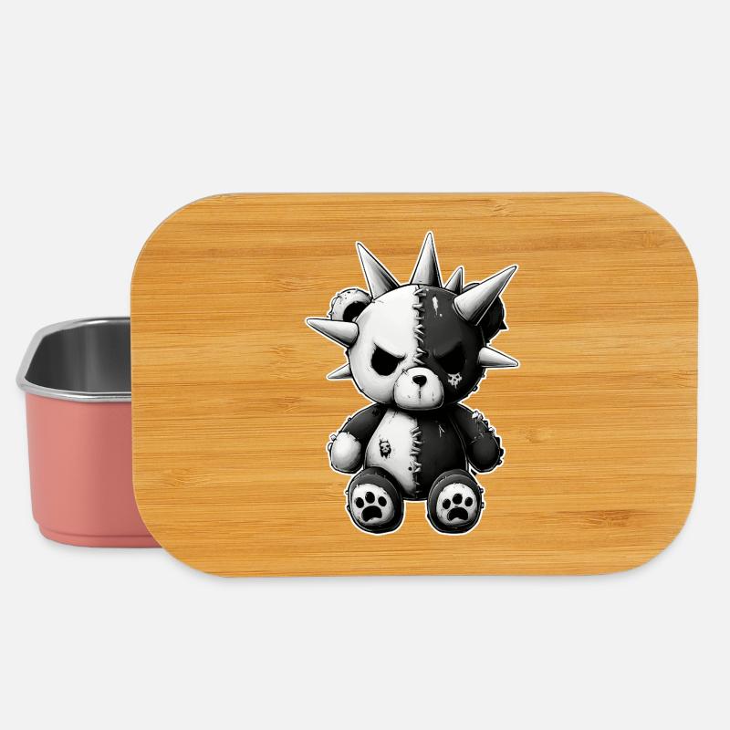 Split Skull Plüschbär Punk - Lunch Box - Hellrosa