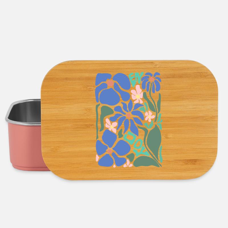Gute Laune Blumen - blau - Lunch Box - Hellrosa