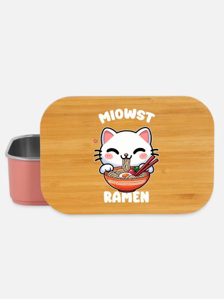 Kawaii Katze Ramen in Schüssel - Lunch Box - Hellrosa