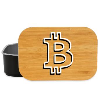 Bitcoin Logo Outline Neon Minimalistisch - Lunch Box - Schwarz - Vorne