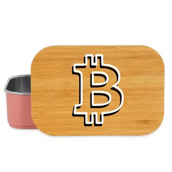 Bitcoin Logo Outline Neon Minimalistisch - Lunch Box - Hellrosa - Vorne
