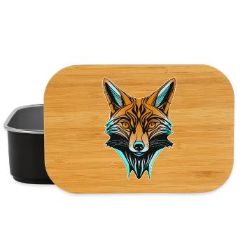 Neon Fox Head - Lunch Box - black - Front