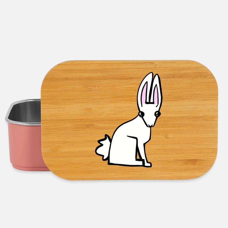 white bunny - Lunch Box - light pink