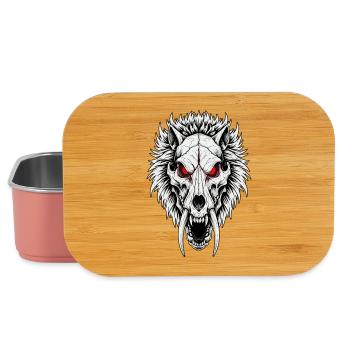 Schamanischer Säbelzahn-Wolfsschädel Rote Augen - Lunch Box - Hellrosa - Vorne