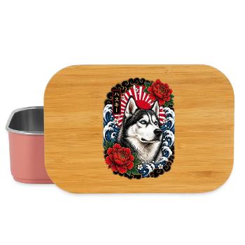 Siberian Husky im japanischen Irezumi Stil - Lunch Box - Hellrosa - Vorne