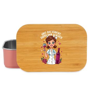 Erst die Schicht, dann der Schluck – Kranke­nschwe - Lunch Box - Hellrosa - Vorne