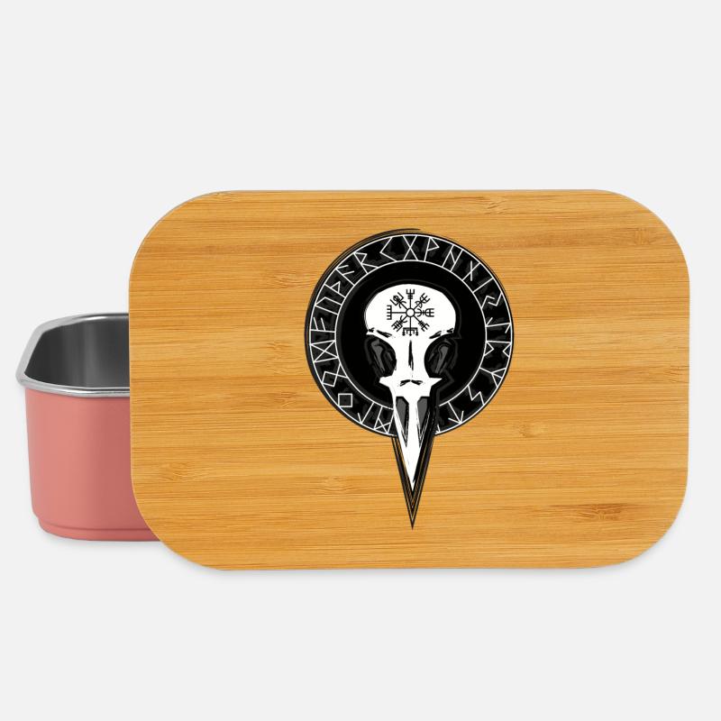 Rabenschädel mit großem Runenkreis - Lunch Box - Hellrosa