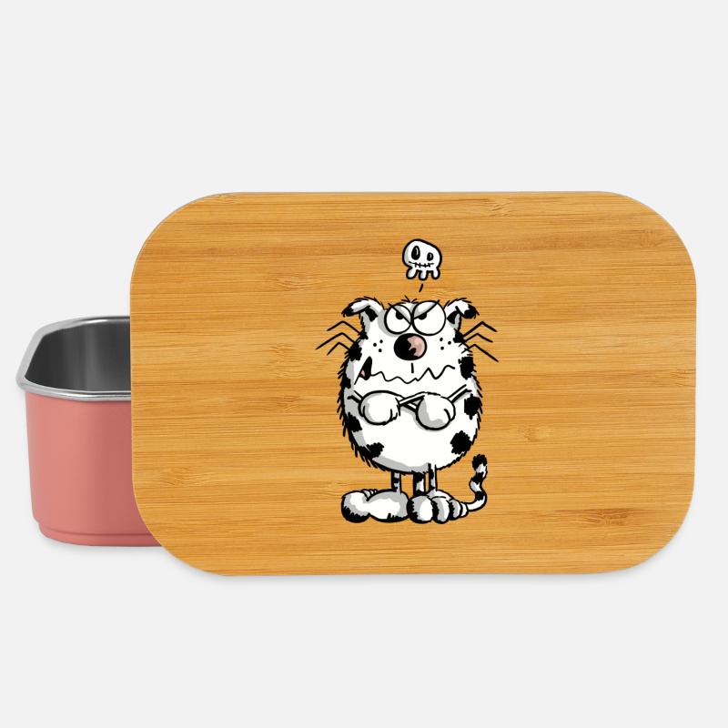 Mies gelaunte Katze - Comic - Skull - Fun - Lunch Box - Hellrosa