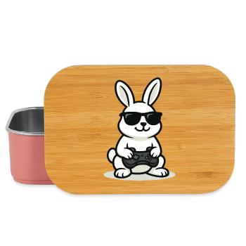 Lapin de jeu cool - Boîte à goûter - rose clair - Devant