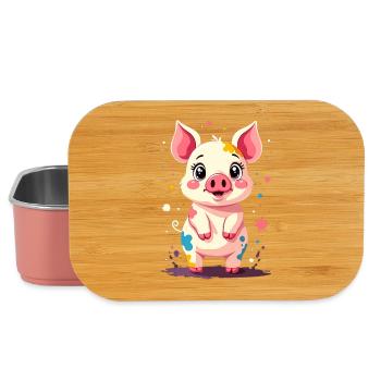 Piggy dans une touche de design de couleur - Boîte à goûter - rose clair - Devant