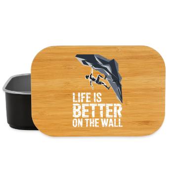  Klettern Life Is Better On The Wall Bouldern - Lunch Box - Schwarz - Vorne