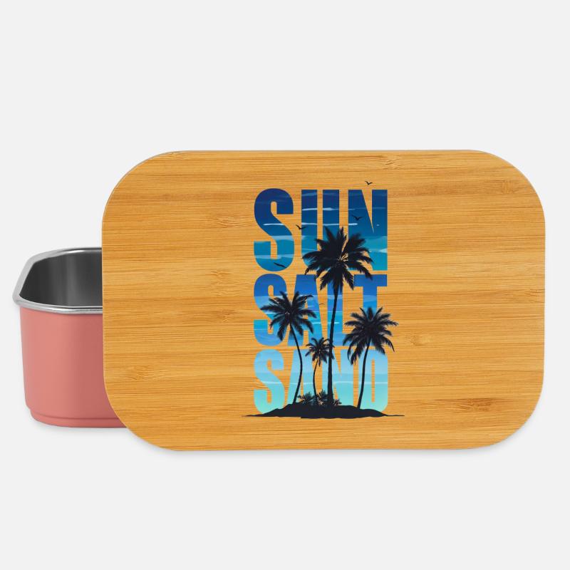 Sun Salt Sand – Summer Tropical Design - Lunch Box - light pink