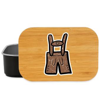 Lederhose - Farbige Zeichnung - Lunch Box - Schwarz - Vorne