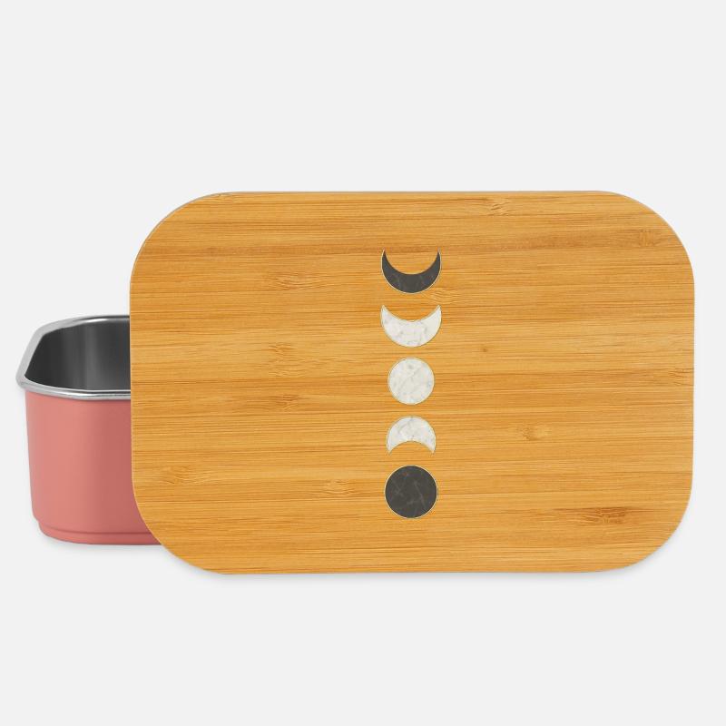 Phases de Lune Motif Marbré - Boîte à goûter - rose clair