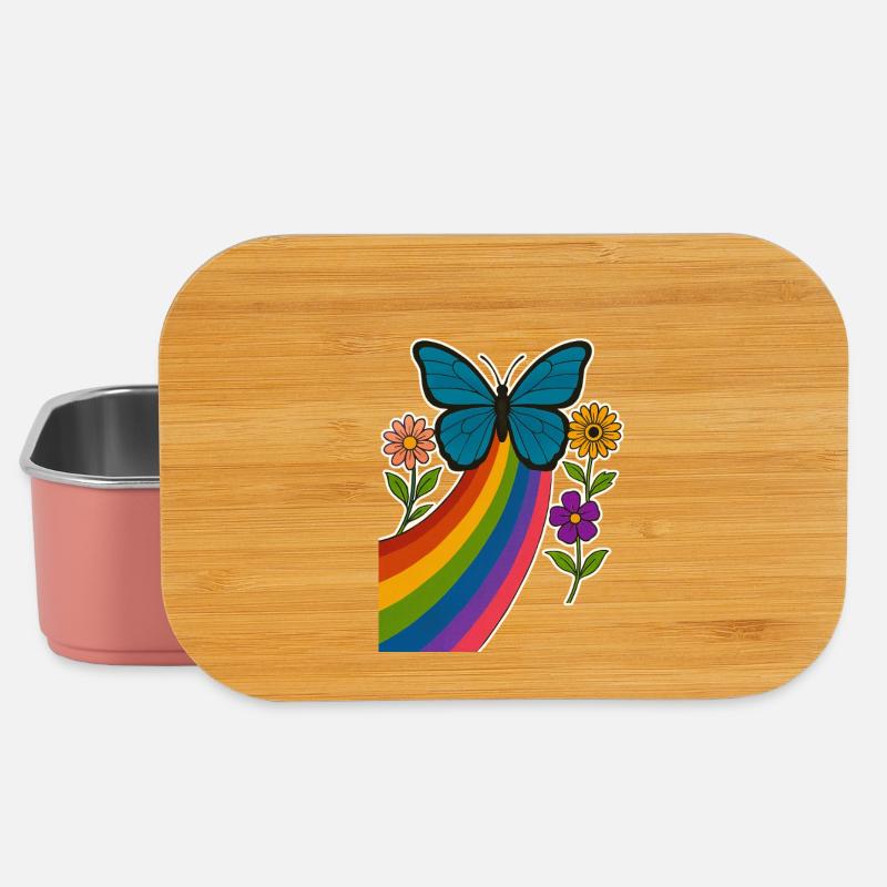 Regenbogen Schmetterling - Lunch Box - Hellrosa