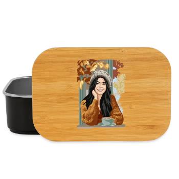 Herbstlicher Kaffee - Lunch Box - Schwarz - Vorne