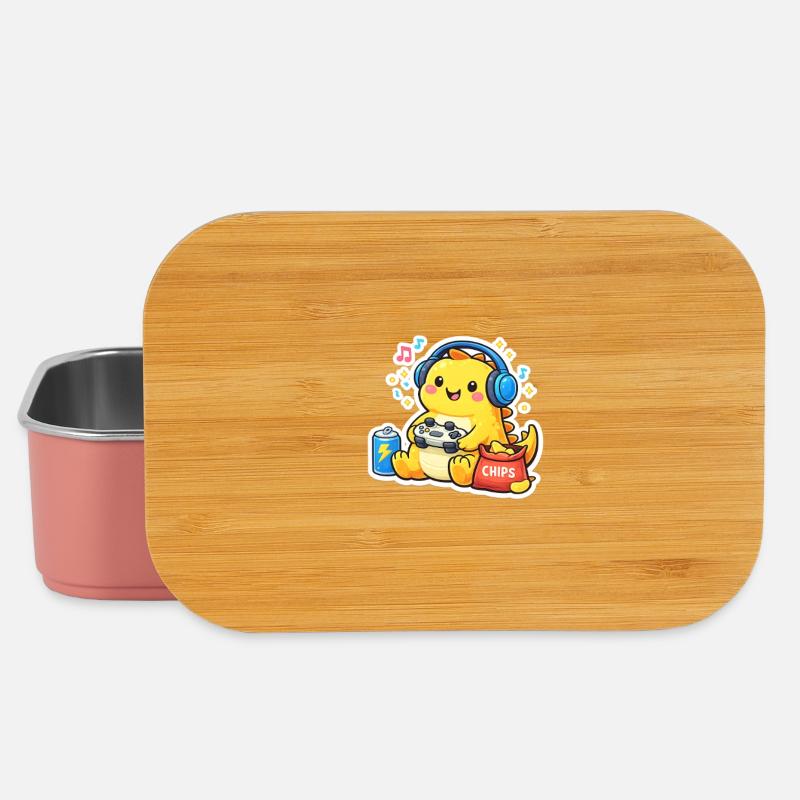 Gaming Dino - Lunch Box - Hellrosa