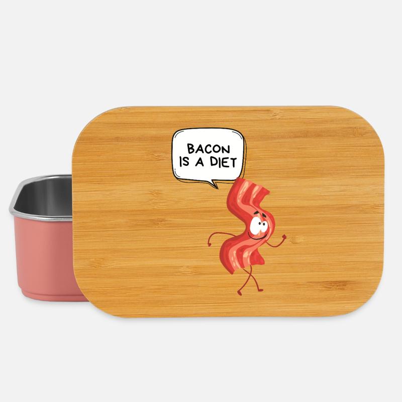 Bacon Diet Cartoon - Boîte à goûter - rose clair