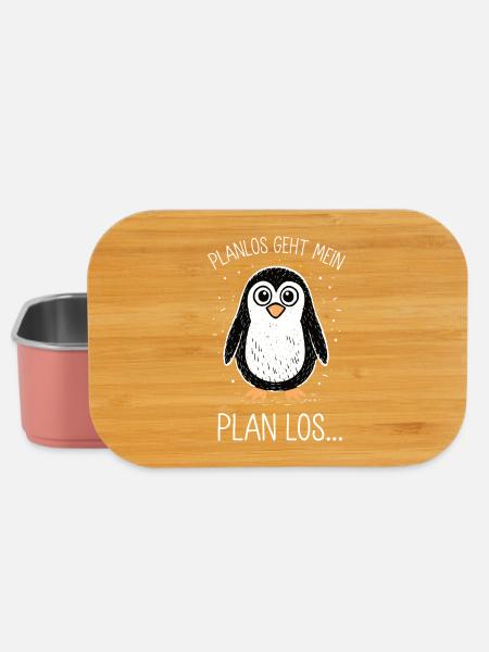 Planlos geht mein Plan los – Lustiger Pinguin - Lunch Box - Hellrosa